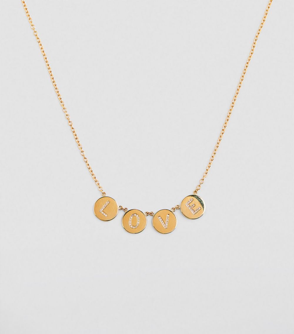 Jennifer Meyer Jennifer Meyer Yellow Gold and Diamond Alphabet Love Necklace
