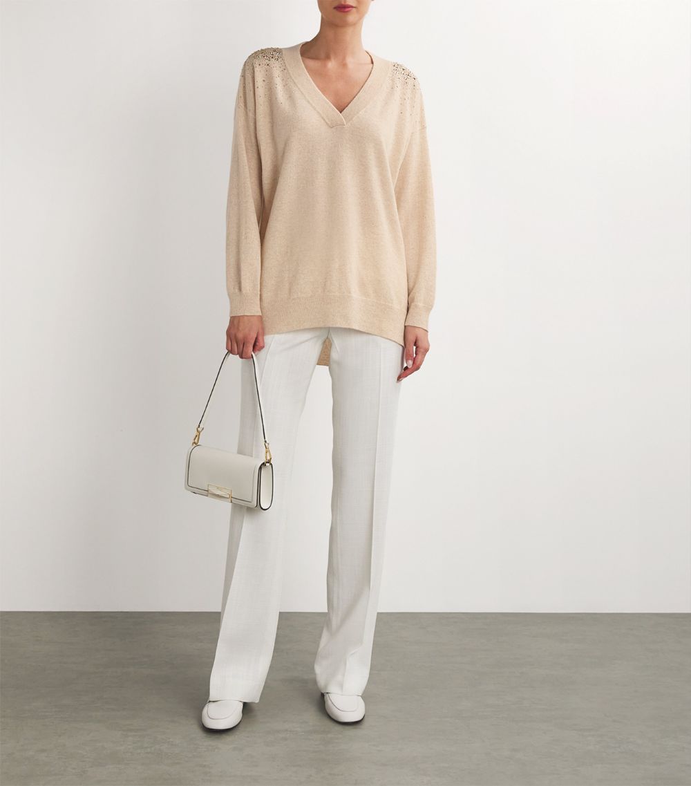 William Sharp William Sharp Cashmere Crystal-Embellished Sweater