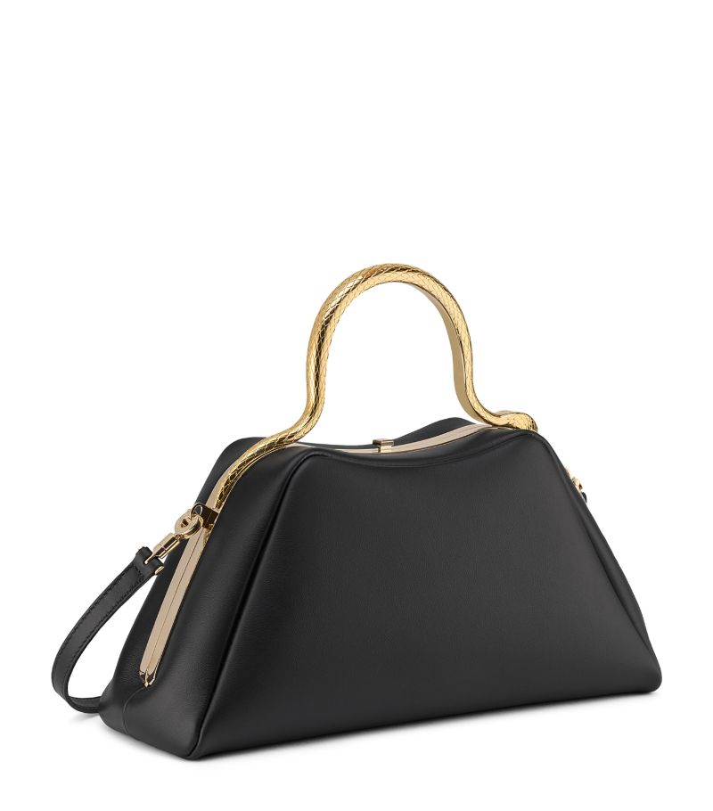 Bvlgari Bvlgari Small Leather Serpentine Top Handle Bag