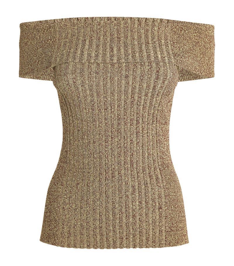 Ganni GANNI Knitted Off-The-Shoulder Top