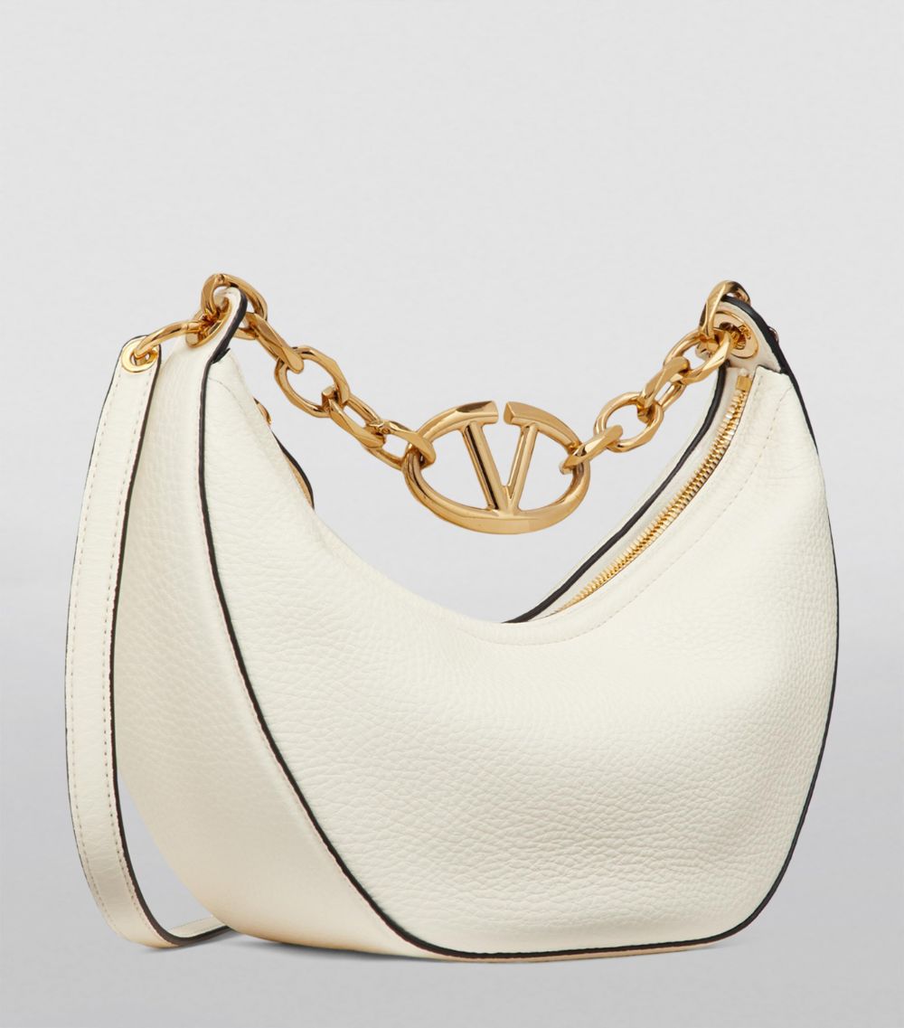 VALENTINO GARAVANI Valentino Garavani Leather Vlogo Moon Shoulder Bag