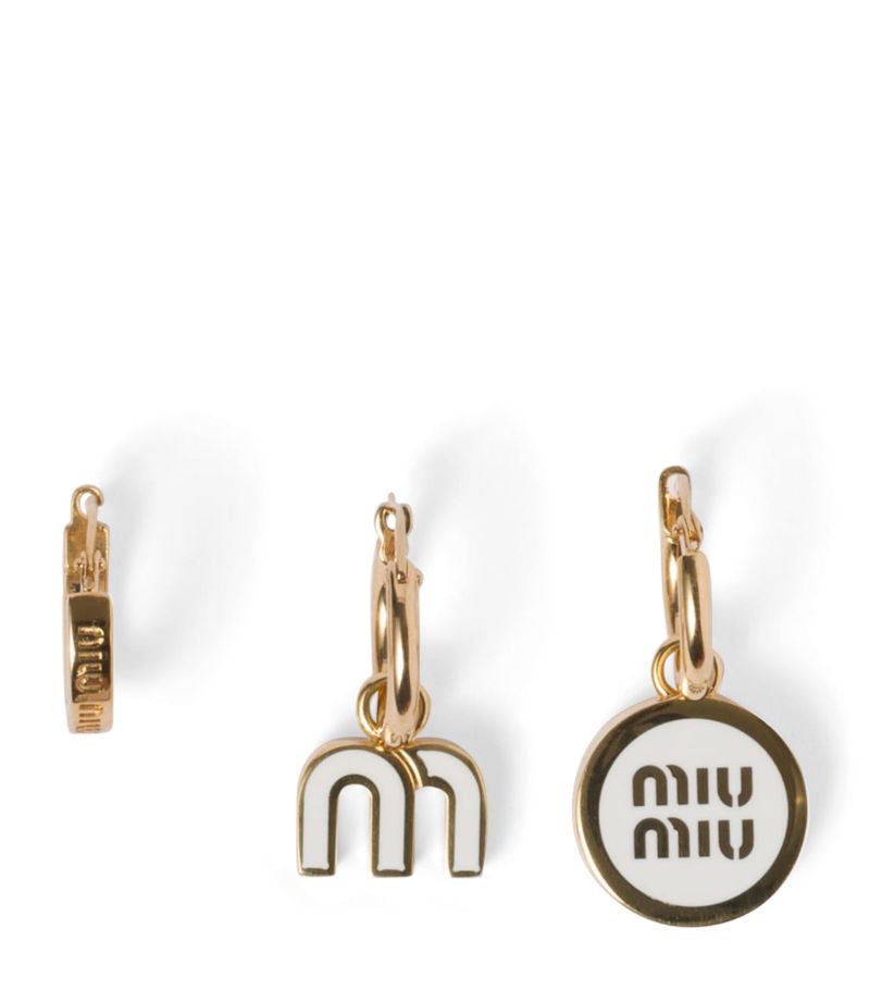 Miu Miu Miu Miu Enamelled Logo Single Earrings (Set of 3)