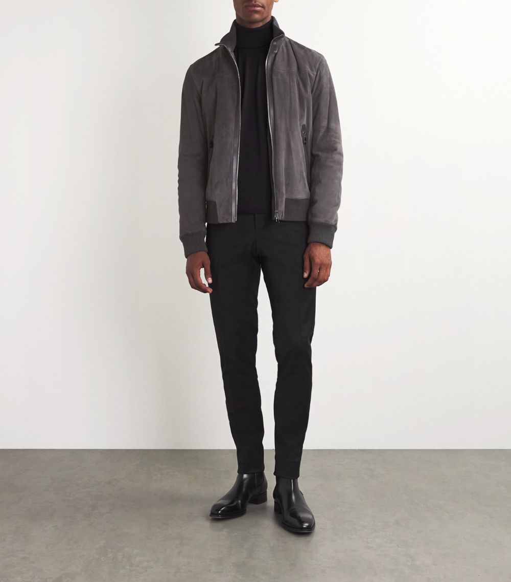 Pal Zileri Pal Zileri Suede Panelled Bomber Jacket