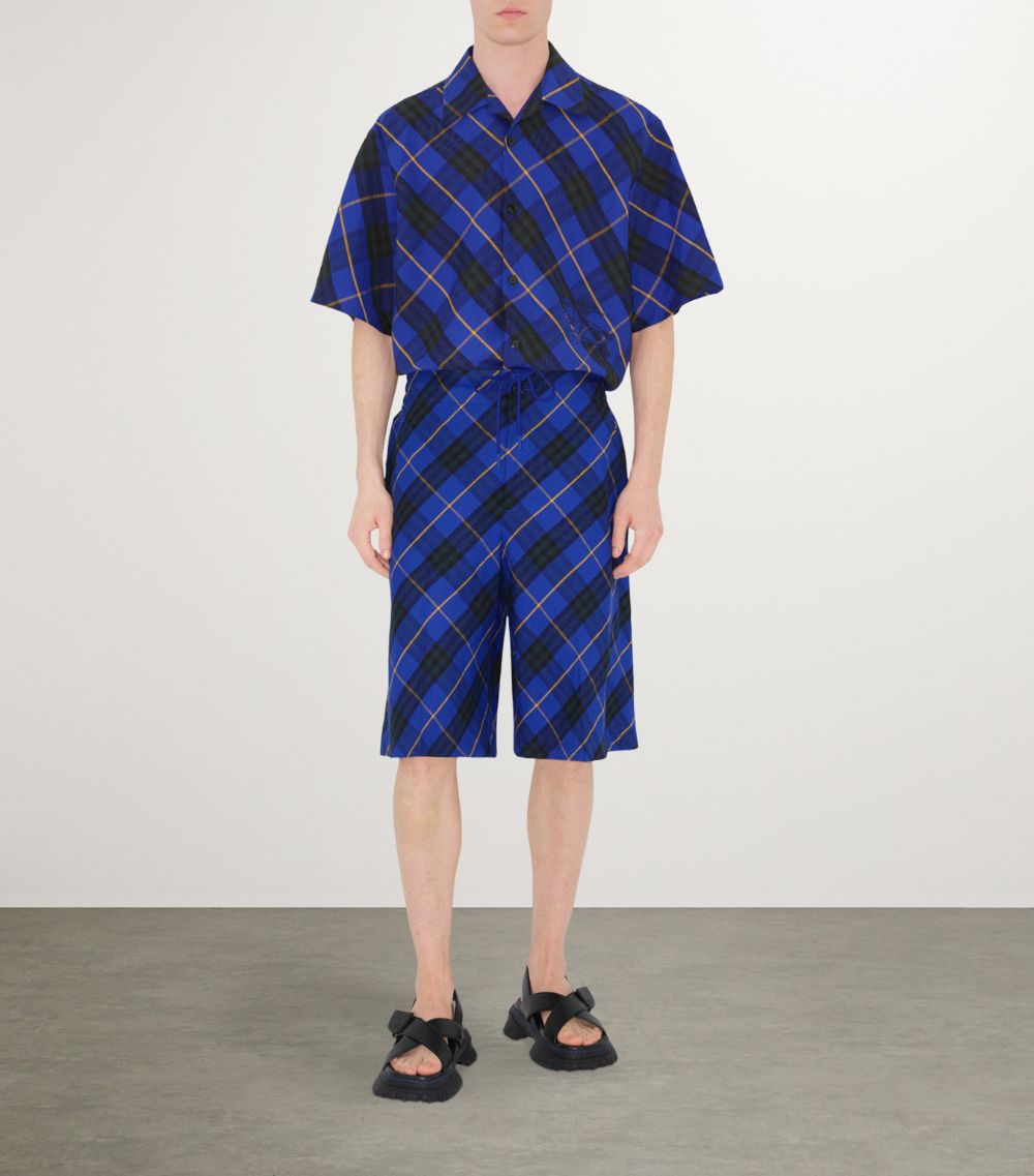 Burberry Burberry Linen Oversized Check Shirt