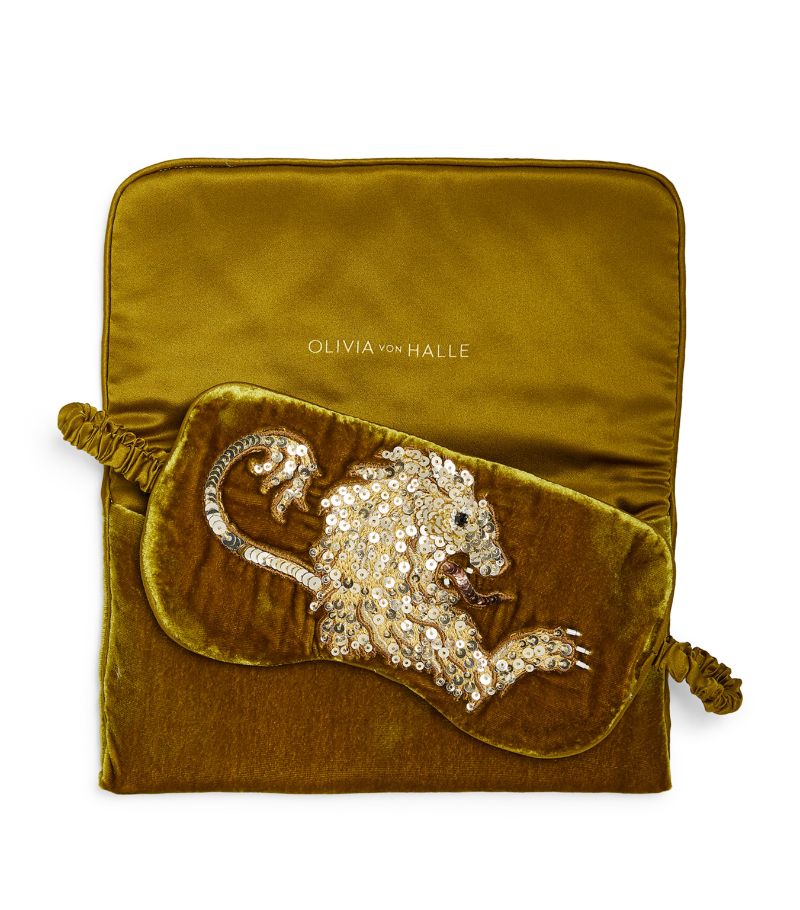 Olivia Von Halle Olivia Von Halle Velvet Embellished Eye Mask