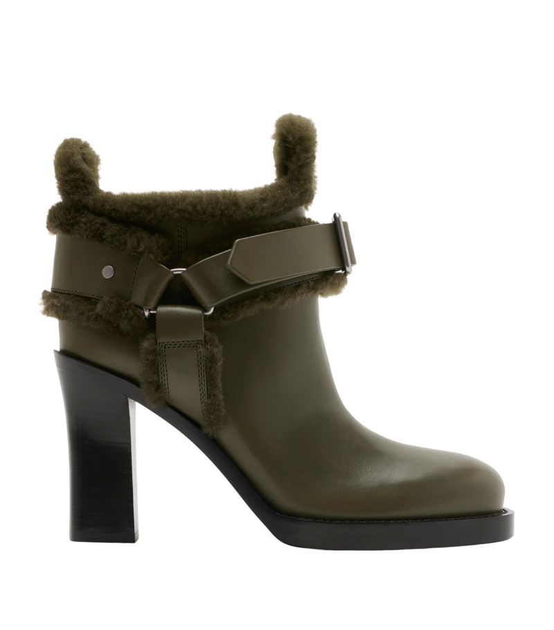 Burberry Burberry Leather-Shearling Stirrup Boots 85
