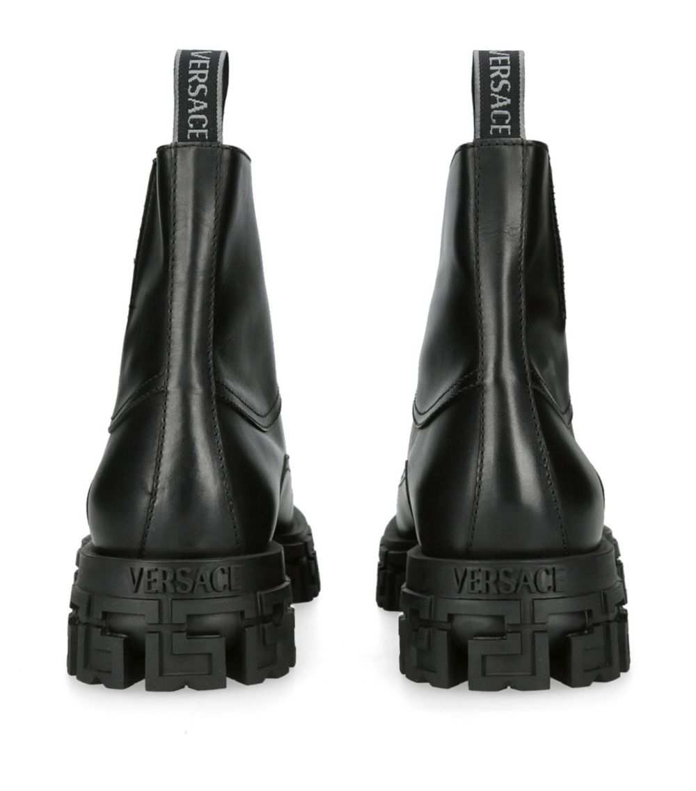 Versace Versace Leather Greca Boots