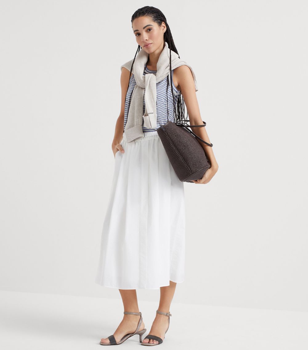 Brunello Cucinelli Brunello Cucinelli Poplin Midi Skirt