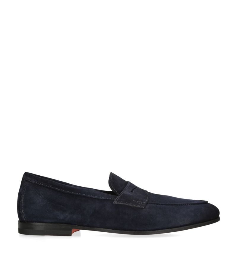 Santoni Santoni Suede Carlos Penny Loafers