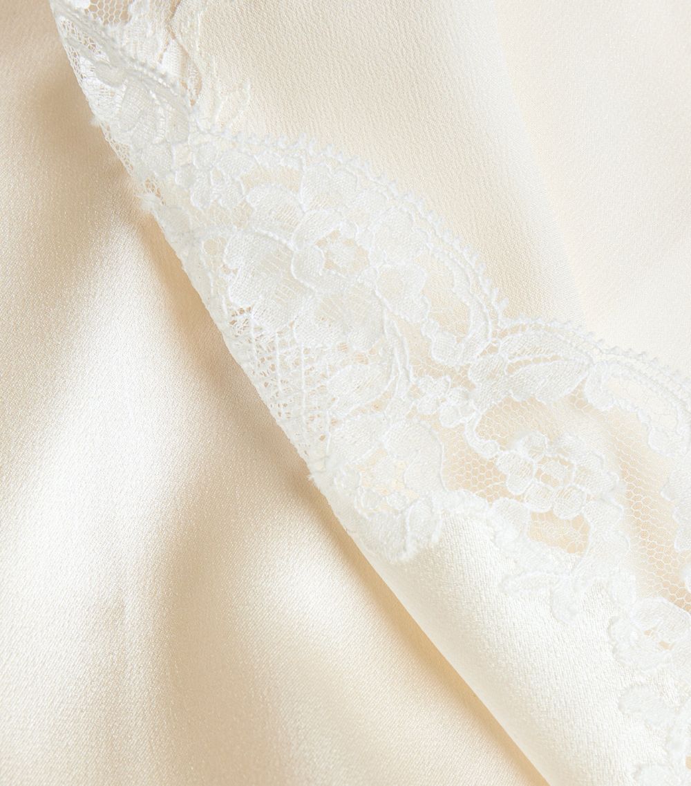 Carine Gilson Carine Gilson Silk Lace-Detail Long Robe