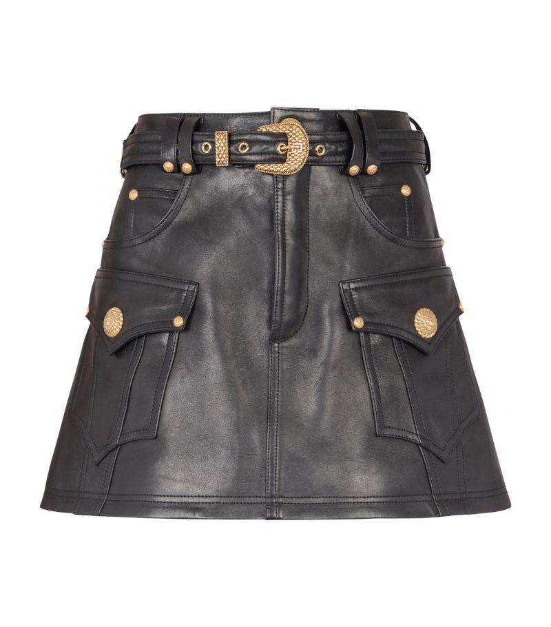 Balmain Balmain Leather Mini Skirt