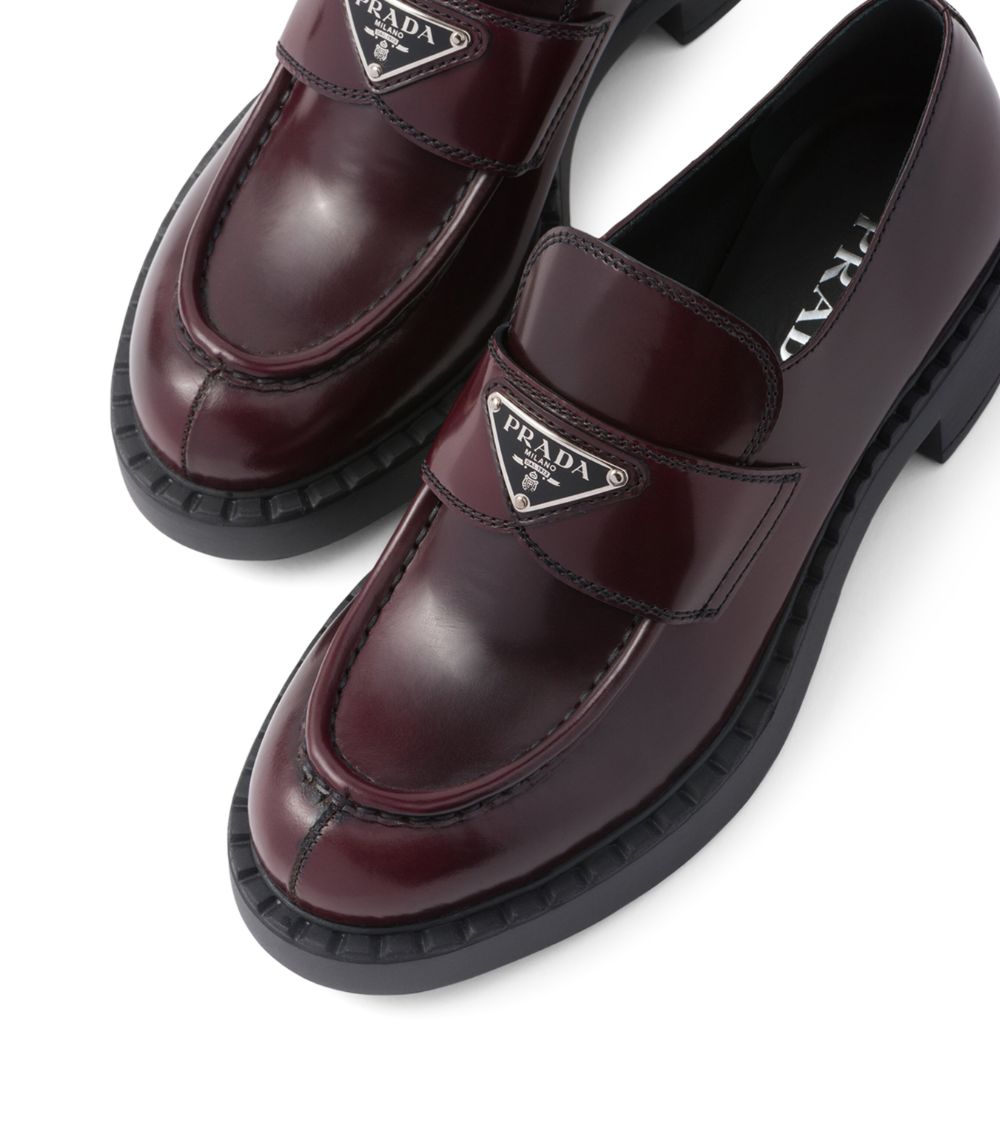 Prada Prada Leather Logo Loafers