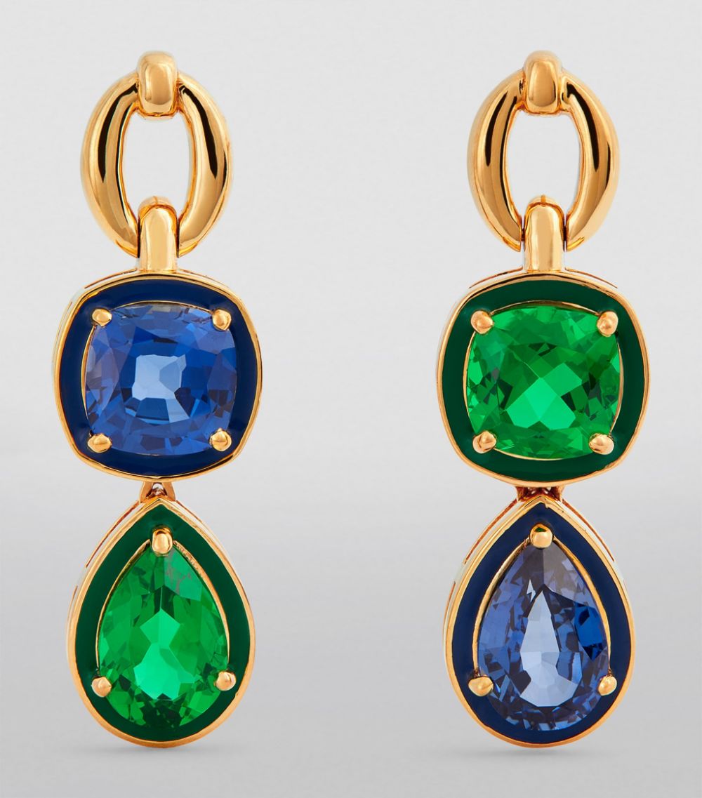 Nadine Aysoy Nadine Aysoy Yellow Gold, Emerald And Sapphire Catena Earrings