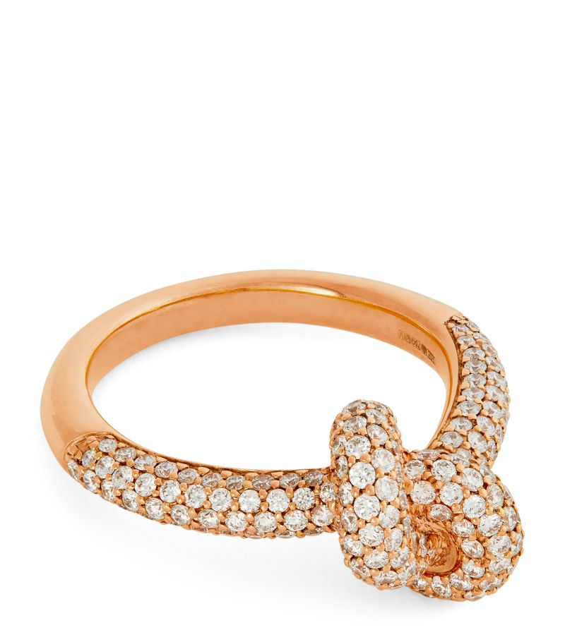 Engelbert Engelbert Rose Gold And Diamond Absolutely Tight Knot Ring (Size 55)