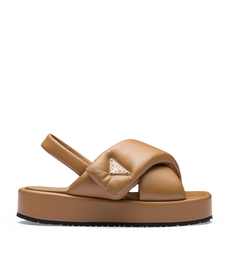 Prada Prada Padded Leather Slingback Sandals 35