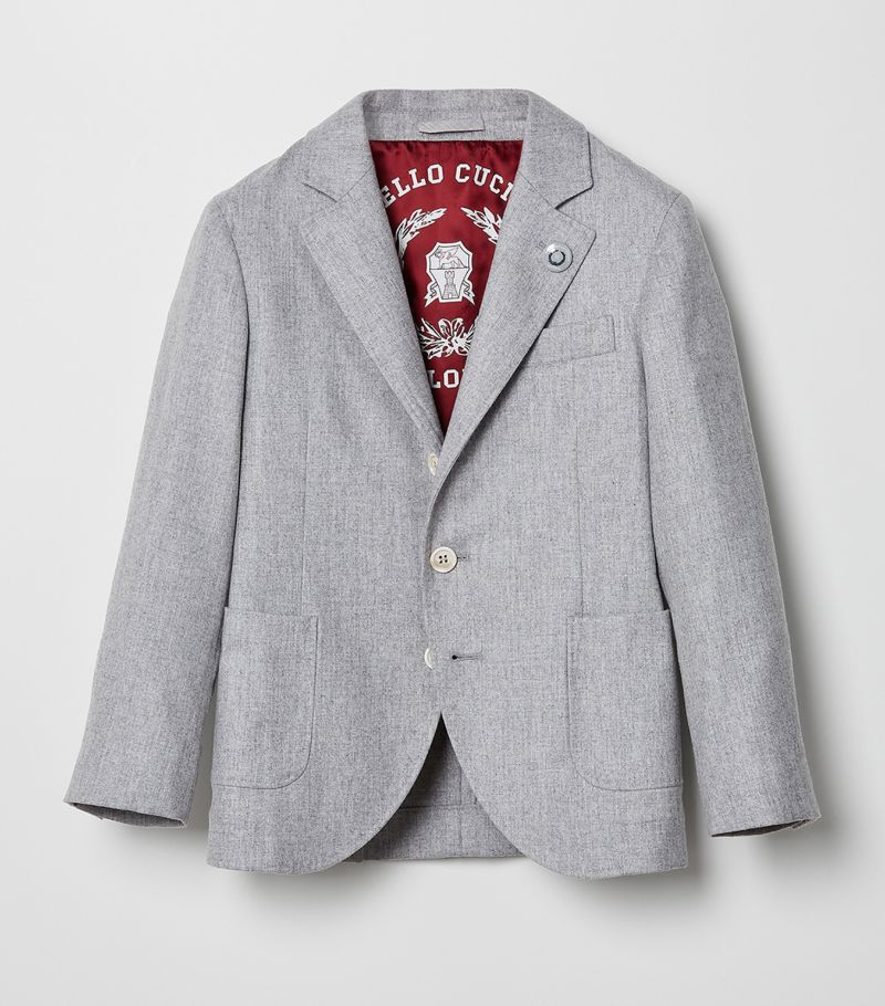 Brunello Cucinelli Kids Brunello Cucinelli Kids Wool-Silk-Cashmere Blazer (4-12+ Years)