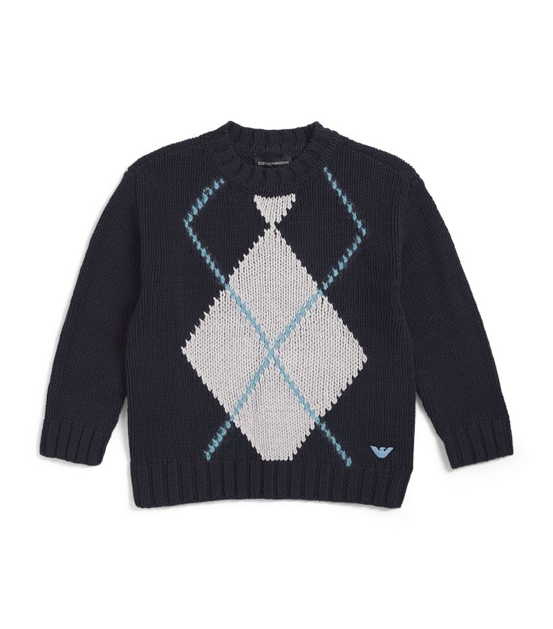 Emporio Armani Kids Emporio Armani Kids Argyle-Knit Jumper (4-12 Years)