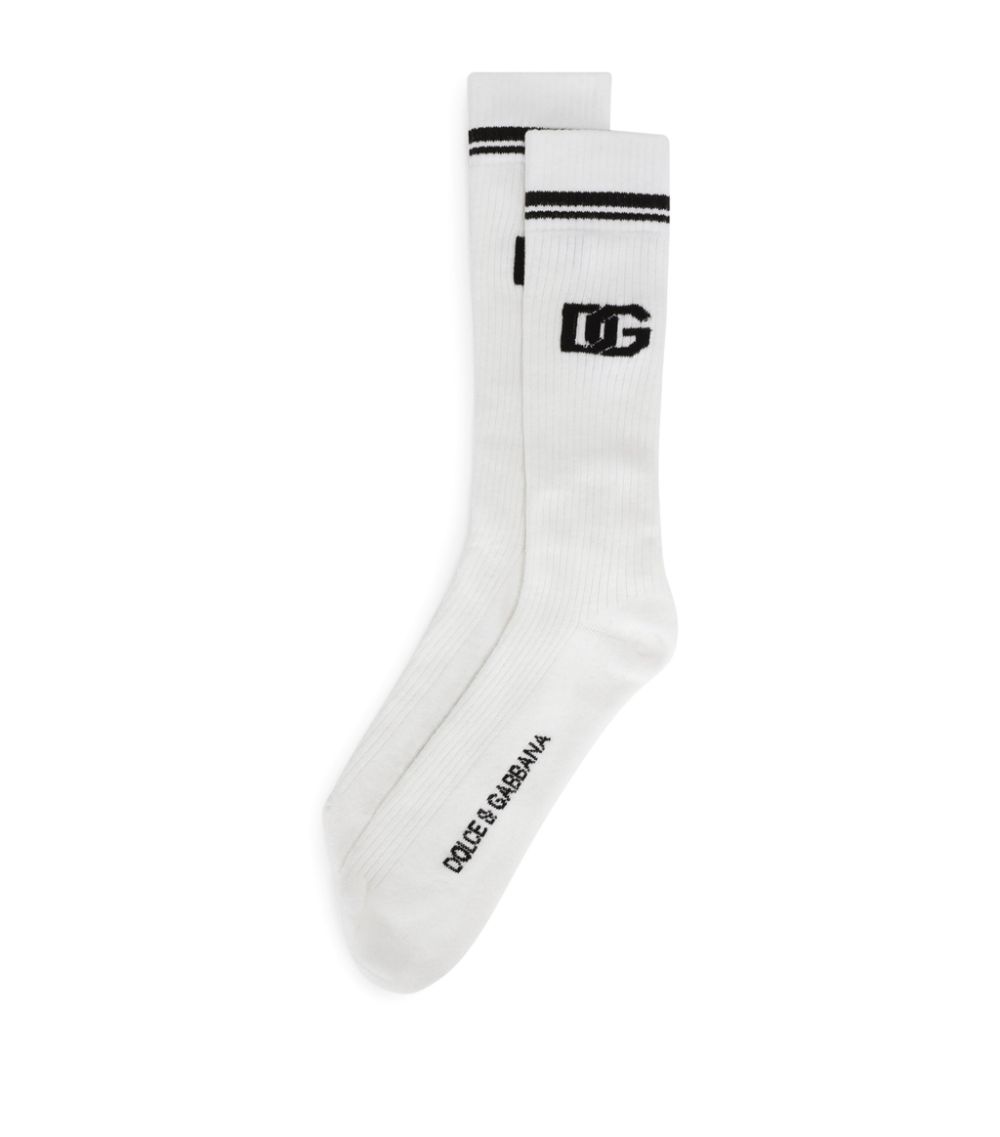 Dolce & Gabbana Dolce & Gabbana Cotton-Blend Logo Socks