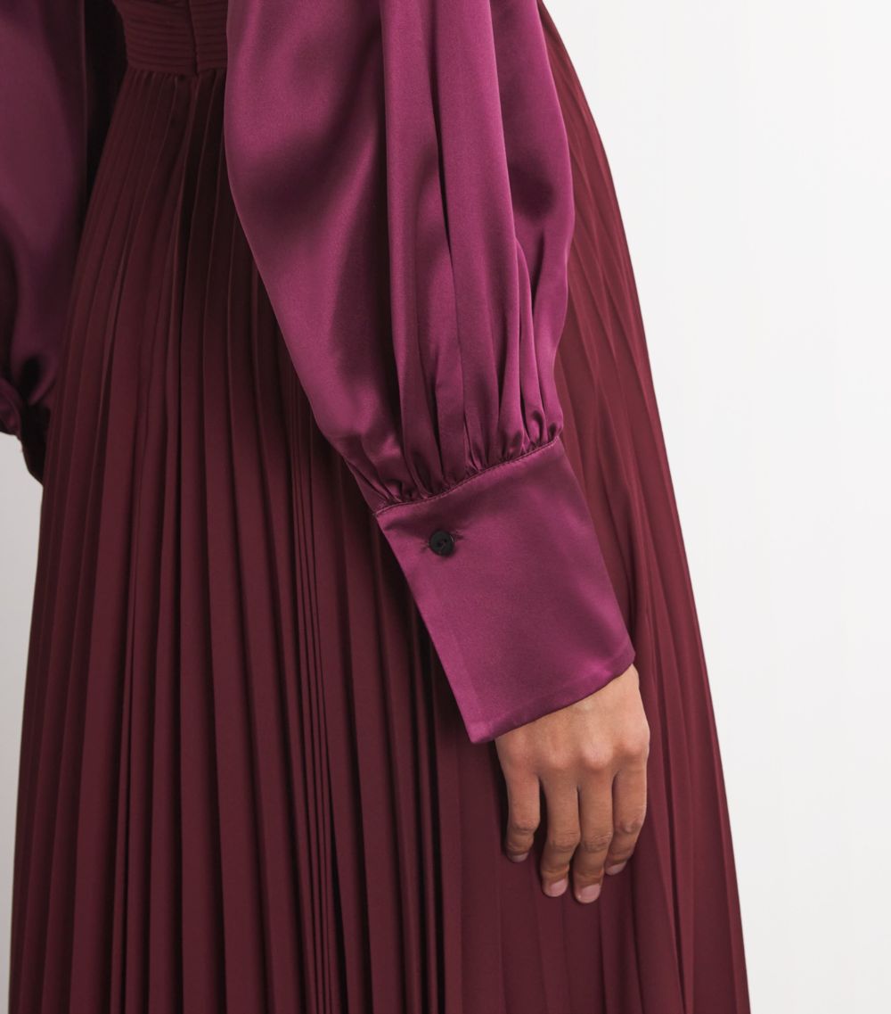 E.Stott E. Stott Chiffon Pleated Kara Midi Dress