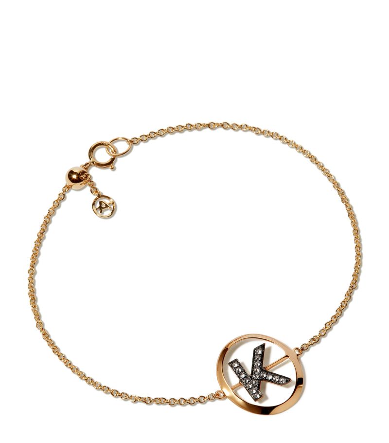 Annoushka Annoushka Yellow Gold And Diamond Initial K Bracelet