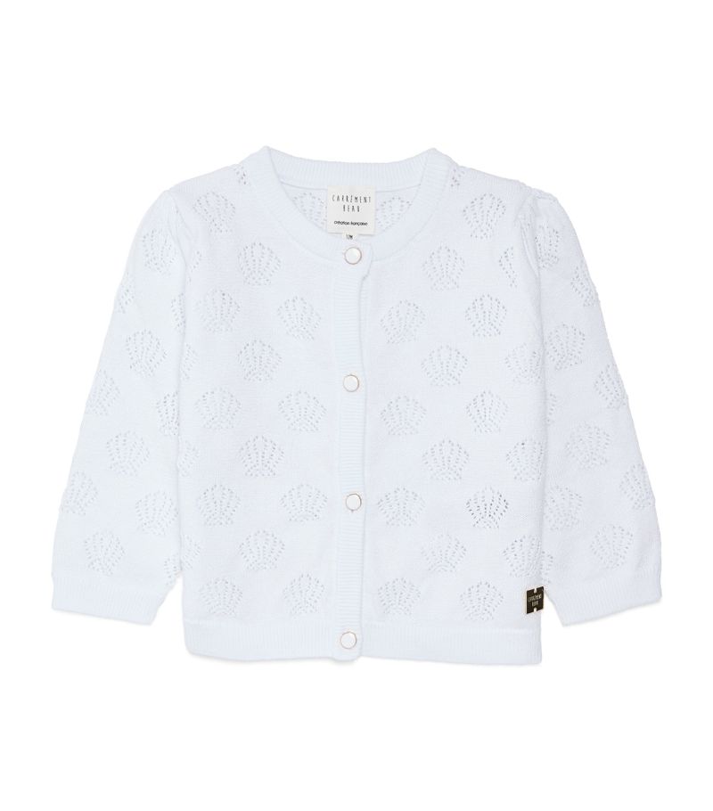 Carrément Beau Carrement Beau Cotton Embellished Cardigan (6-18 Months)