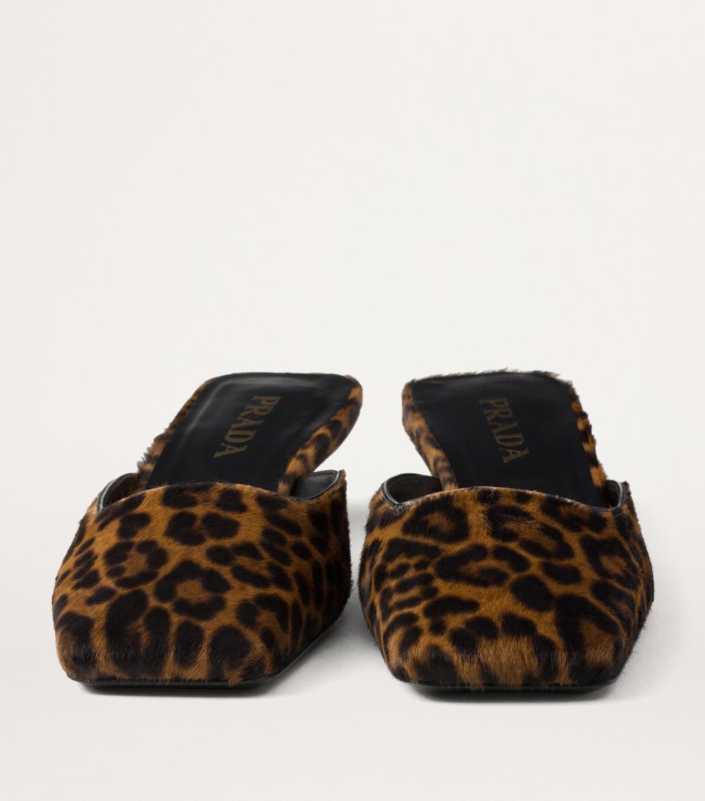 Prada Prada Animal Print Heeled Mules 35