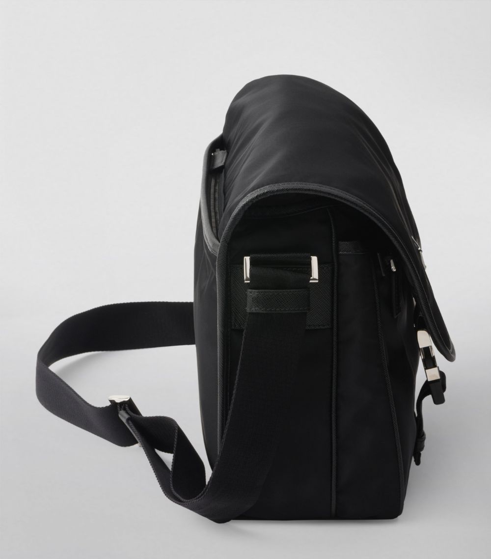 Prada Prada Re-Nylon And Leather Messenger Bag