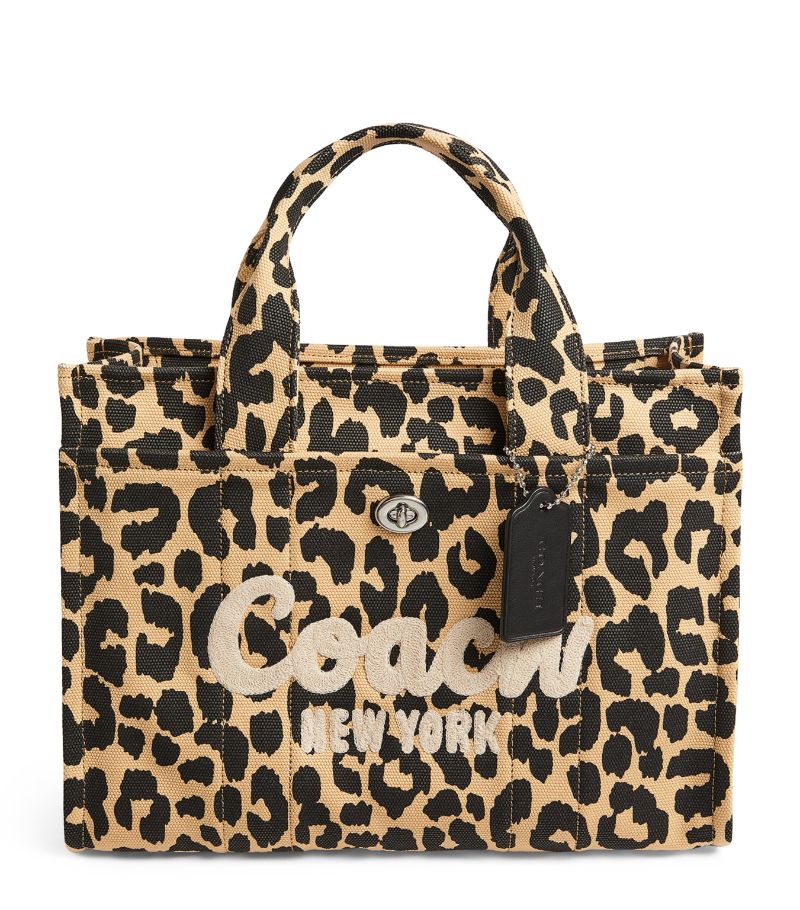 Coach Coach Canvas Leopard Print Tote Bag