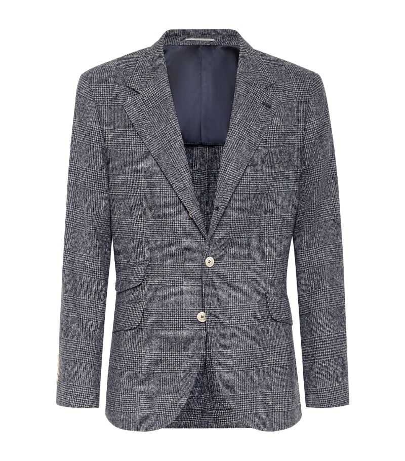 Brunello Cucinelli Brunello Cucinelli Alpaca-Wool Prince Of Wales Check Blazer