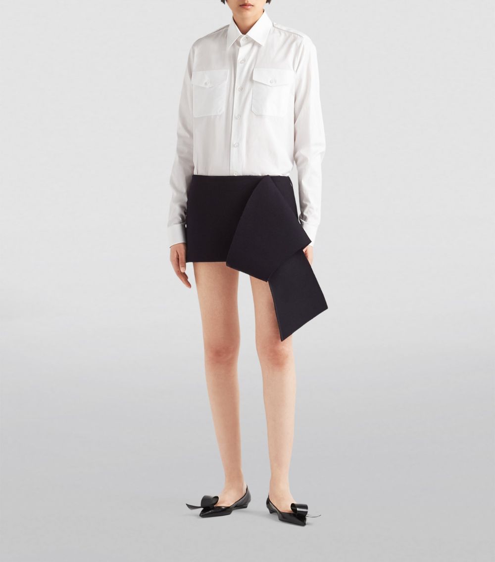 Prada Prada Wool-Cashmere Draped Mini Skirt