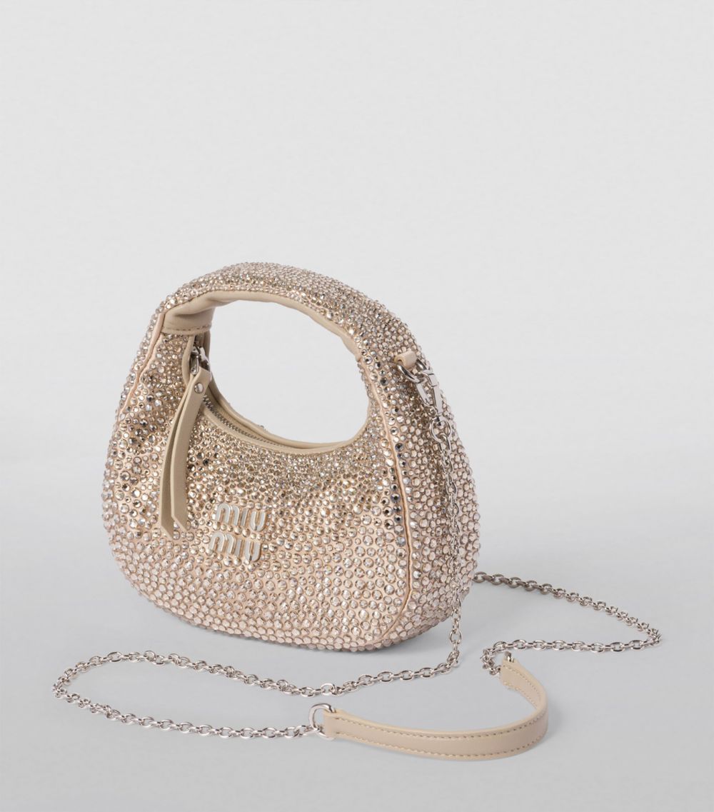 Miu Miu Miu Miu Mini Crystal-Embellished Wander Top-Handle Bag