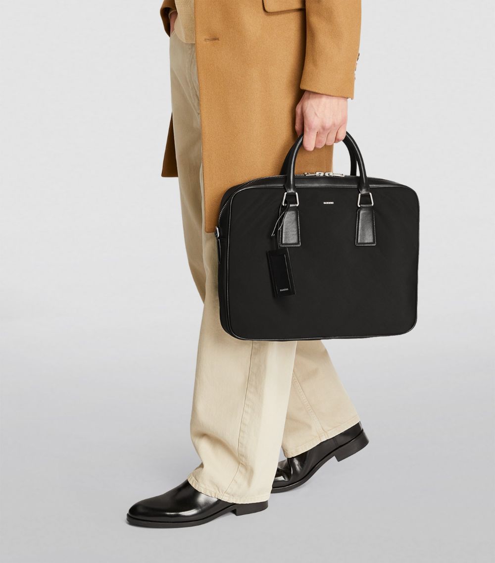  Sandro Leather-Trim Briefcase