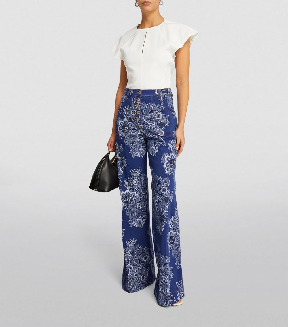 Etro Etro Printed Wide-Leg Jeans