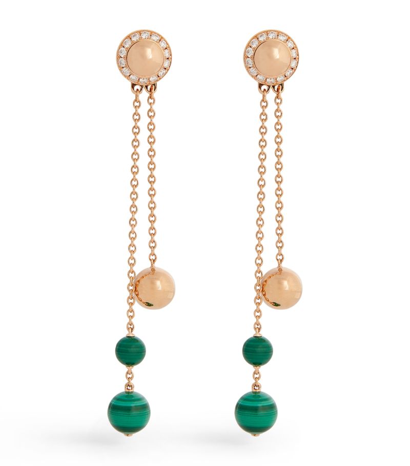 Piaget Piaget Rose Gold, Diamond And Malachite Possession Drop Earrings