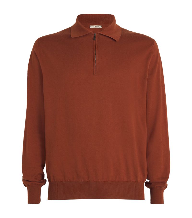 Fioroni Cashmere Fioroni Cashmere Cotton-Cashmere Polo Sweater