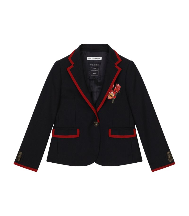 Dolce & Gabbana Dolce & Gabbana Kids Virgin Wool Embroidered Blazer (8-12+ Years)