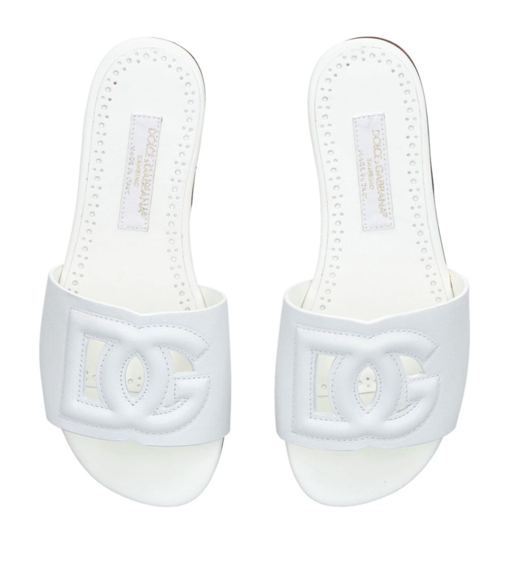 Dolce & Gabbana Dolce & Gabbana Kids Leather Dg Millennials Slides