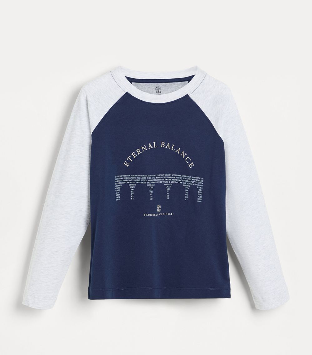 Brunello Cucinelli Kids Brunello Cucinelli Kids Eternal Balance Print T-Shirt