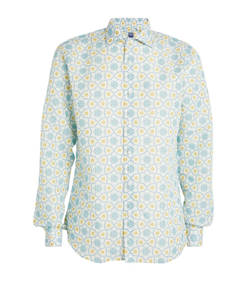 Fedeli Fedeli Linen-Cotton Patterned Nick Shirt