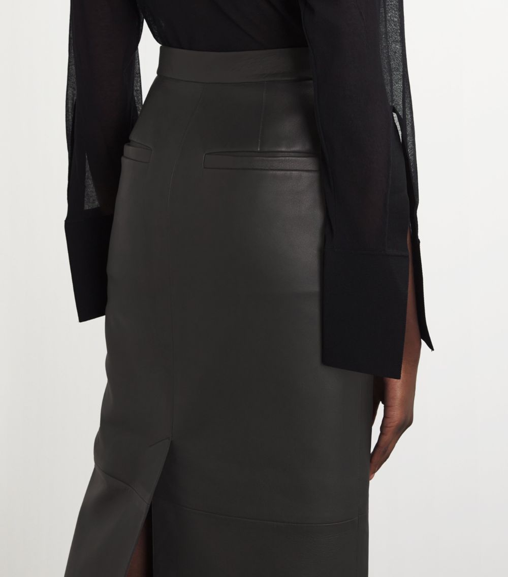 Tove Tove Leather Mari Midi Skirt