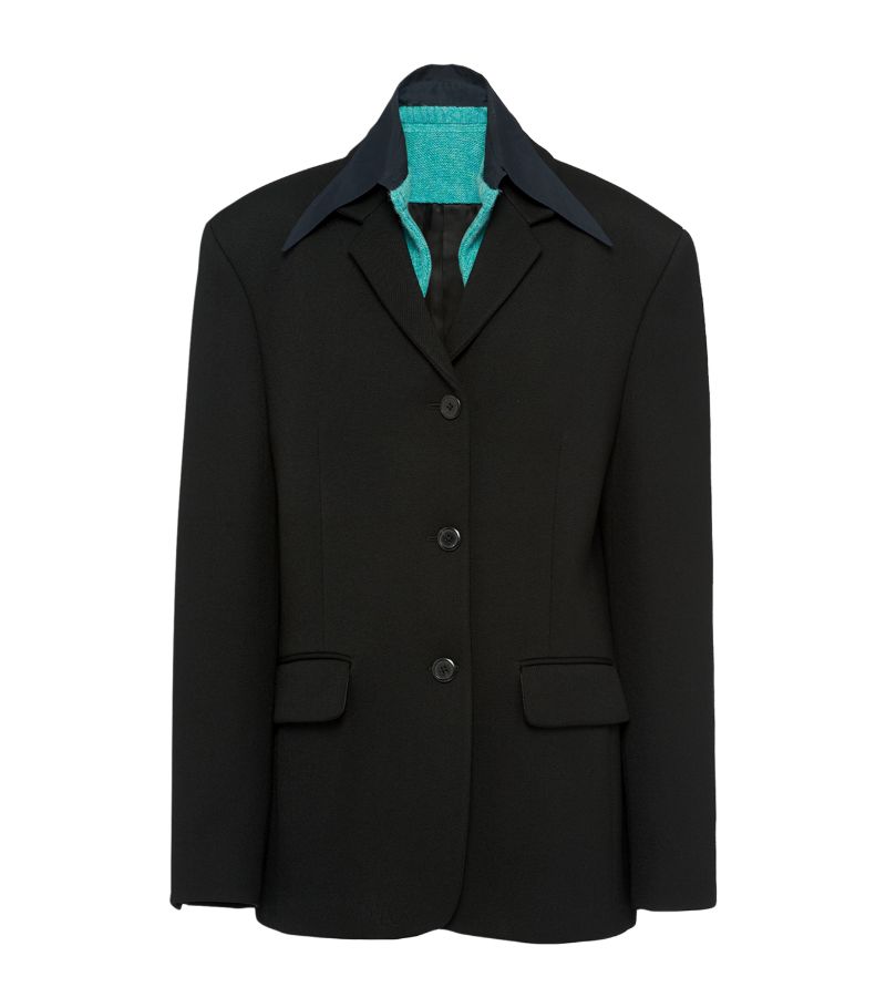 Prada Prada Wool Gabardine Single-Breasted Jacket