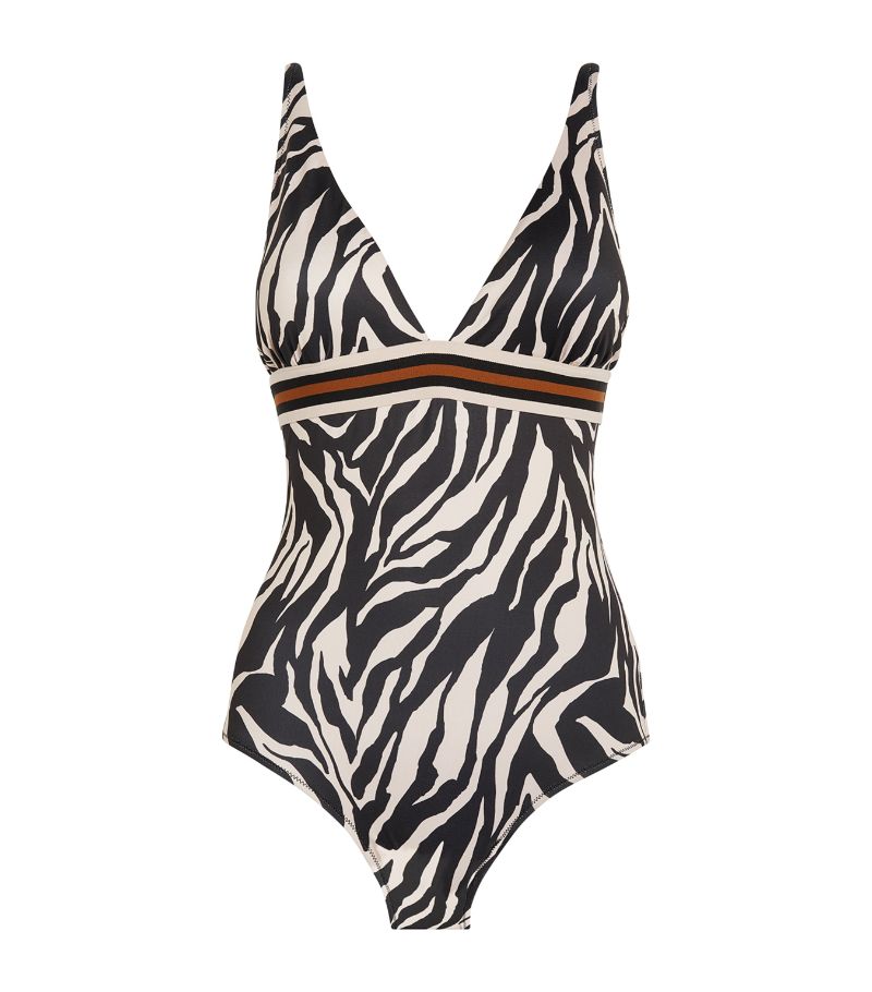Gottex Gottex Zebra Print Plunge Swimsuit
