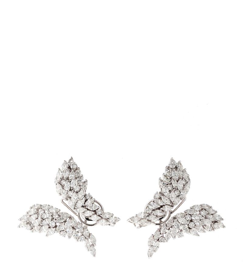 Yeprem Yeprem White Gold And Diamond Y-Not Butterfly Earrings