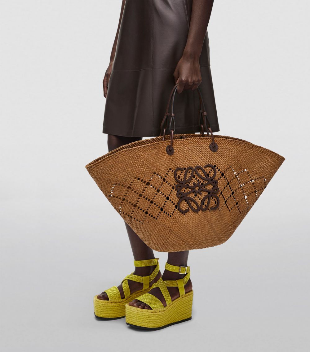 Loewe Loewe X Paula'S Ibiza Large Woven Anagram Basket Bag