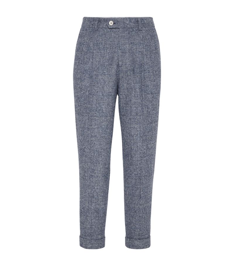 Brunello Cucinelli Brunello Cucinelli Wool-Blend Prince Of Wales Leisure Fit Trousers