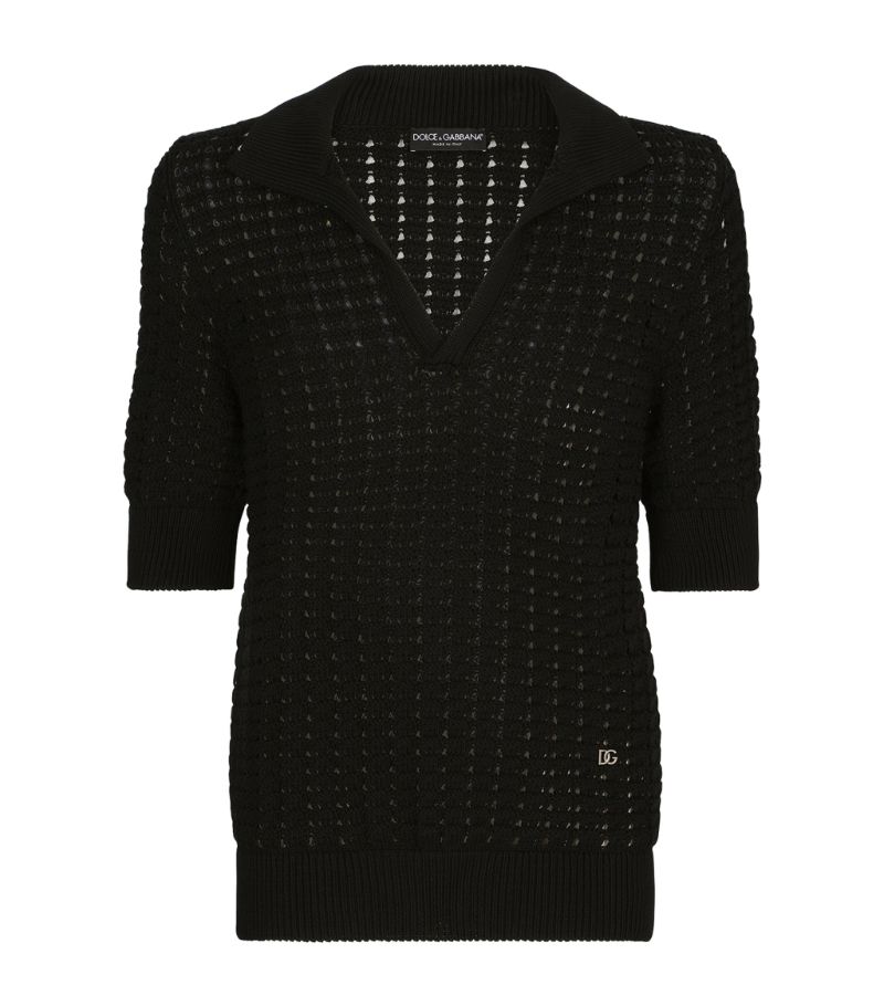 Dolce & Gabbana Dolce & Gabbana Open-Knit Polo Shirt