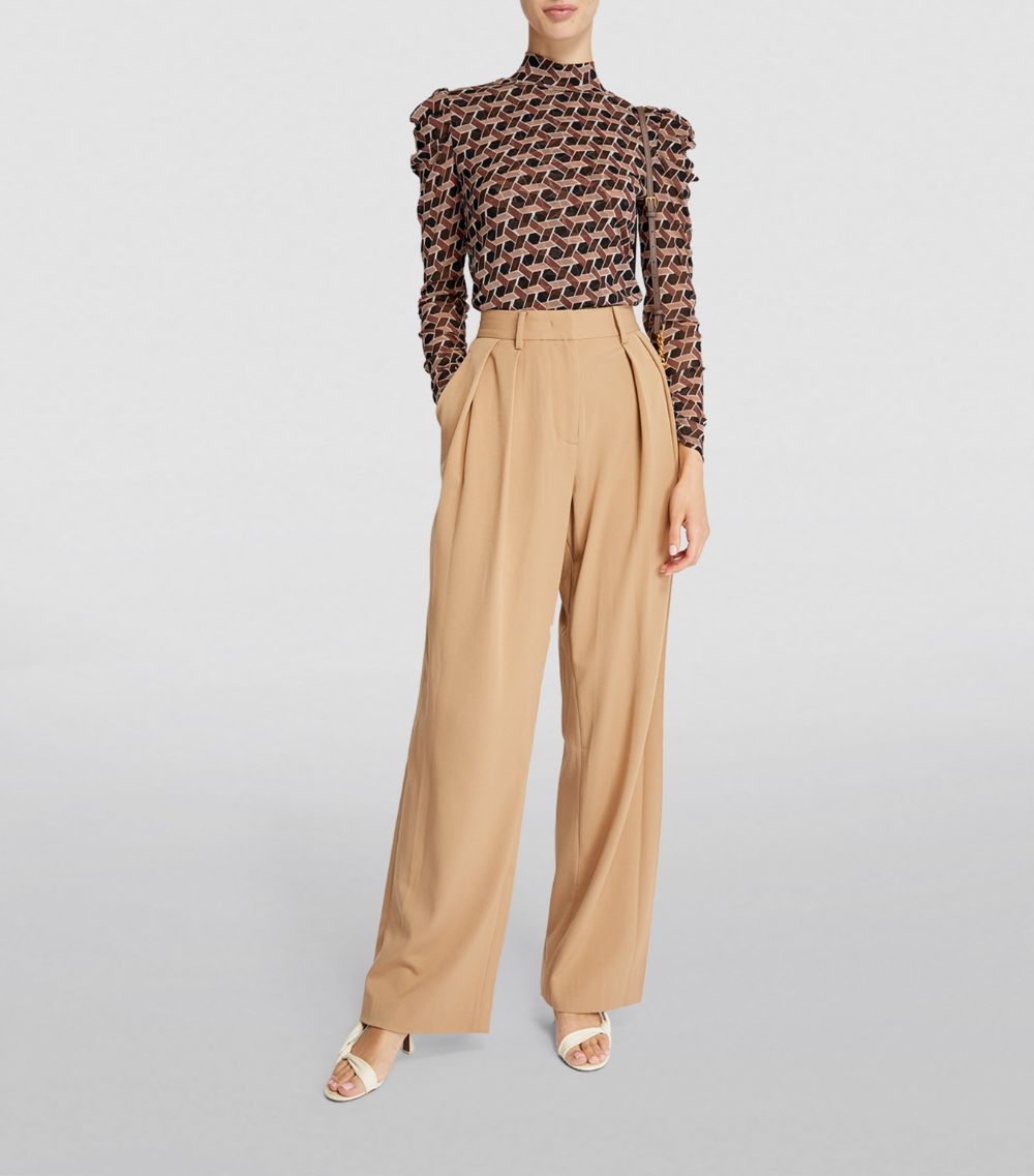 Dvf Diane Von Furstenberg DVF Diane von Furstenberg Puff-Shoulder Mesh Top