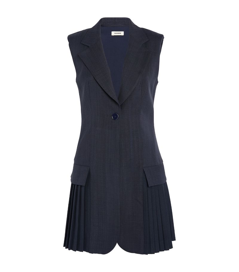  Sandro Pleated Suit Mini Dress