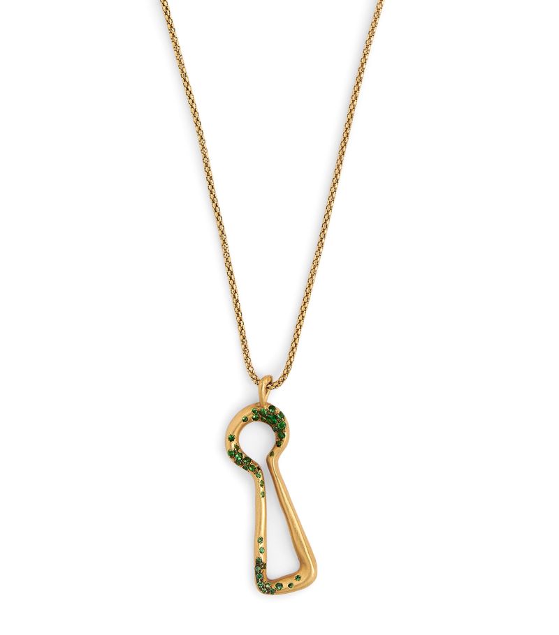  Nada Ghazal Yellow Gold And Tsavorite Large Doors Of Opportunity Necklace