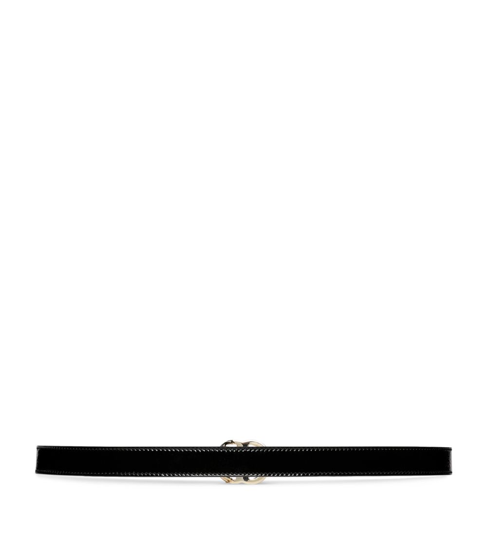 Gucci Gucci Patent Leather Gg Marmont Belt